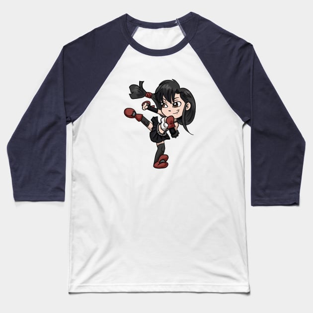 Chibi Final Fantasy 7 Tifa Lockhart Baseball T-Shirt by Gamers Utopia